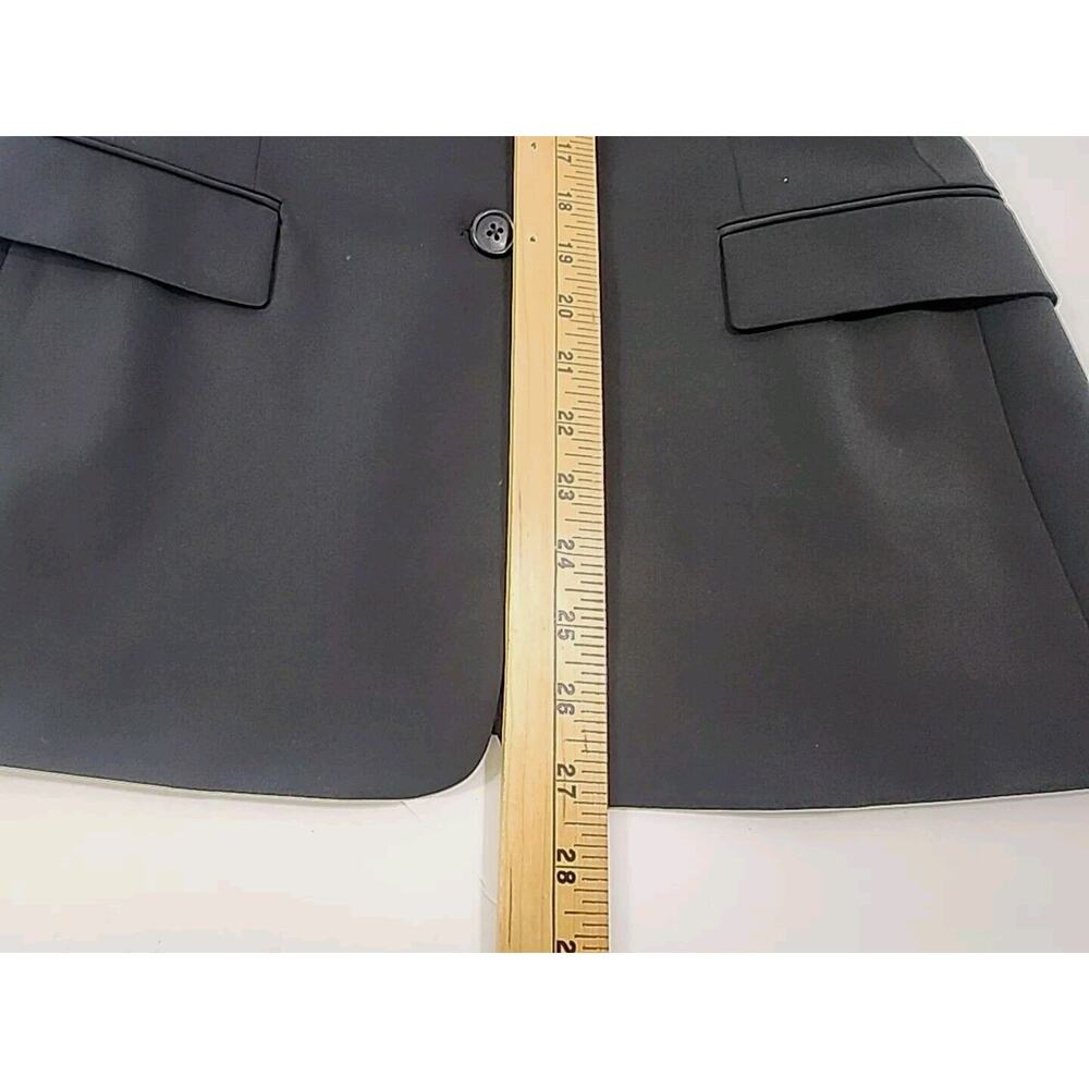 Tahari Women Blazer Jacket M 8 Black 3 Button Stretch Knotched Collar Lined - Picture 11 of 14